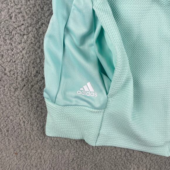 Adidas Pebble Beach Women's Medium Flash Aqua Textured Zip Layer Jacket IA3511 - Picture 9 of 13